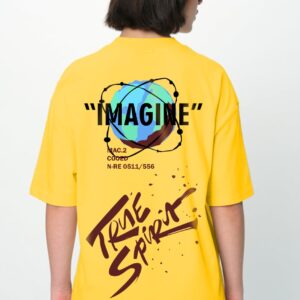 Oversized Women Drop Shoulder T-Shirt - Yellow