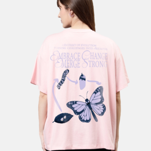 Oversized Women Drop Shoulder T-Shirt - Baby Pink