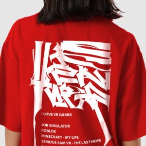 Oversized Women Drop Shoulder T-Shirt - Red