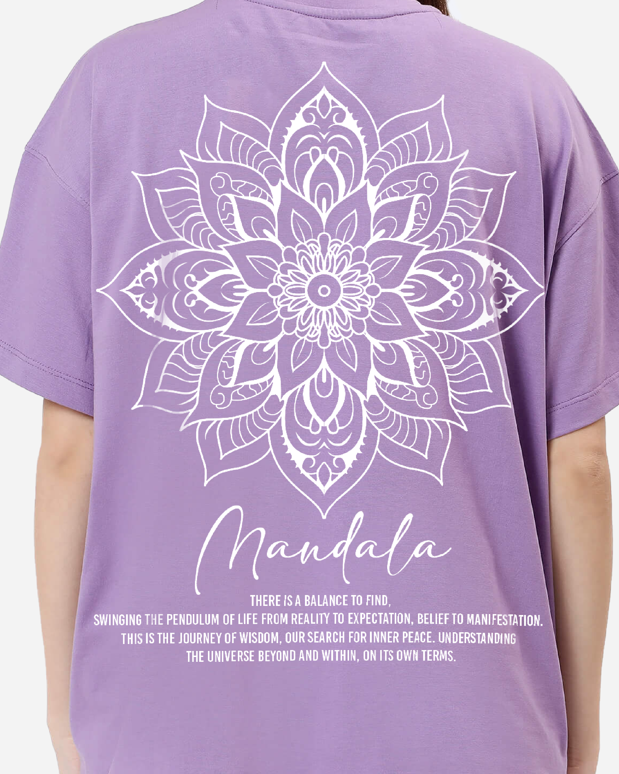 Oversized Women Drop Shoulder T-Shirt - Purple - Image 2